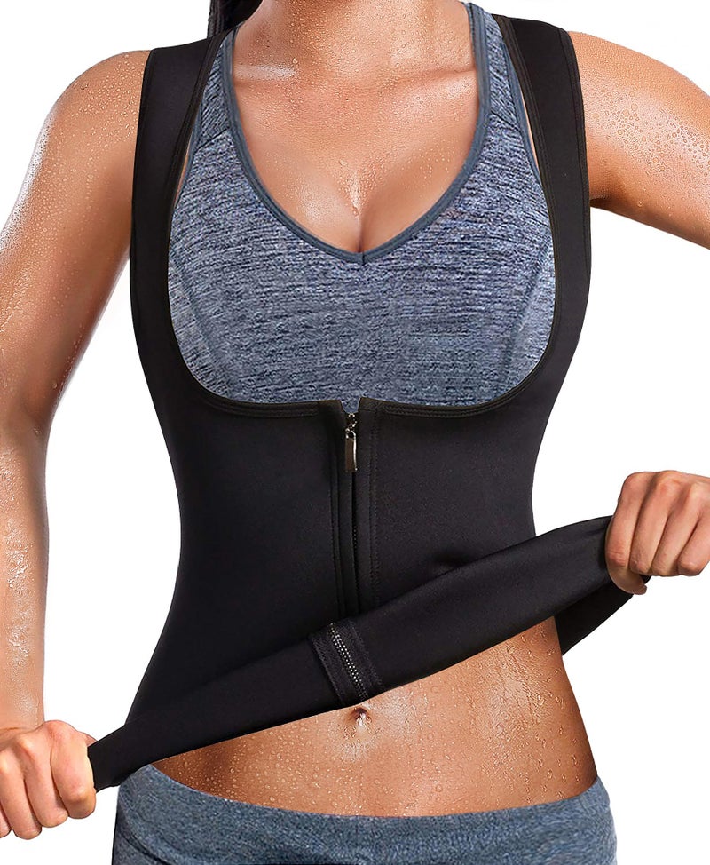 GAODI Women Waist Trainer Vest Slim Corset Workout Sweat Tank Top Zipper Compression Shirt Sauna Suit Body Shaper - Image 1